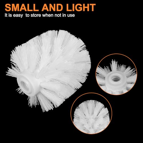Image of uxcell 3 Pcs Toilet Bowl Brush Replacement Head 12mm, Toilet Scrub Brush Cleaning Round Ball Shaped Toilet Brushes Heads White