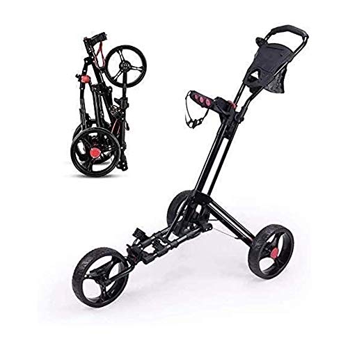 BGSFF Golf Trolley 3-Rad Golf Push Trolley, Leichter zusammenklappbarer Push Pull Caddy Wagen, Kleinster zusammenklappbarer Leichter Golfwagen Cover