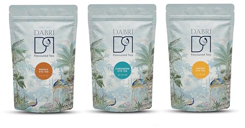 Image of Dabri Masala, Cardamom & Ginger CTC Chai Patti 750g Combo(Pack of 3 x 250g Each Pouch)Pure Natural Elaichi Masala Tea|Premium Organic Blend|Rich in Antioxidants|Supports Digestion,Heart & Cold Relief