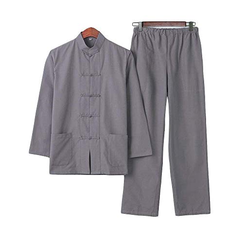 SUNMME Ropa de Tai Chi para Mujer y Hombre, Traje de Estilo Masculino, Uniforme de Entrenamiento de Manga Larga Tangzhuang clásico para Artes Marciales Tradicionales, otoño e Invierno (Talla 175 cm)