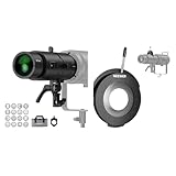 NEEWER LS-300 Spotlight Optical Snoot & Iris Shutter, Spotlight for 300W Bowens Mount LED Video Lights with 16x GOBO 19° Projection Lens 98% Light Transmittance Geometric Shaper