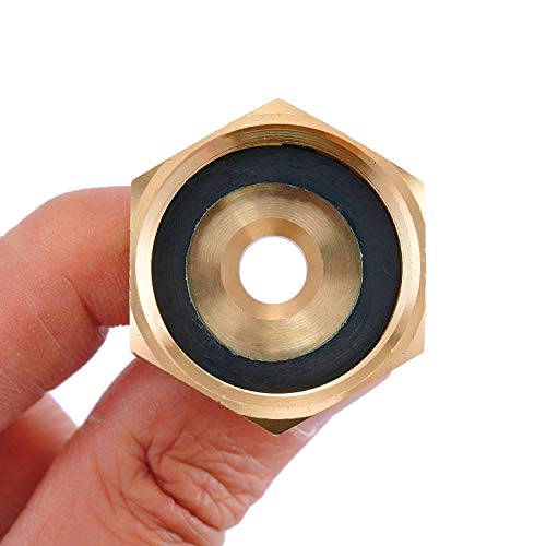 Minimprover 2PCS Lead Free Brass Water Hose Pipe Swivel Connector,1/2\" Barb x 3/4 inch Female GHT Adapter,Copper Fitting with Stainless Clamp for House/Boat/Lawn/Power Wash/Irrigation