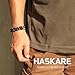 HASKARE Triple Protection Bracelet, Genuine Tigers Eye Black Obsidian and Hematite 8mm Beads Bracelet for Men Women, Crystal Jewelry Stone Bracelets Christmas Gifts for Men Bring Luck Prosperity