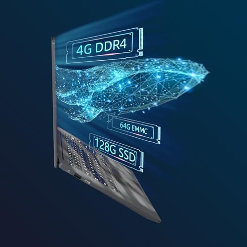 Image of Morostron 14.1 inch Laptop Computer,Celeron Quad-Core Up to 2.2 GHz,4GB RAM and 192GB SSD,Win11 Laptop Computers with FHD IPS,Slim and Lightweight Notebook,Work and Students laptops,Gray,WPS