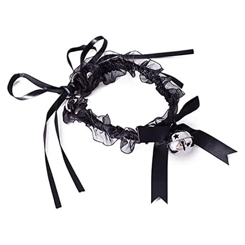 Carufin Sexy Black Lace Bell Necklaces Funny and Cute Accessories Retro Bowl Shaped Choker Necklace for Women and Girls Cover