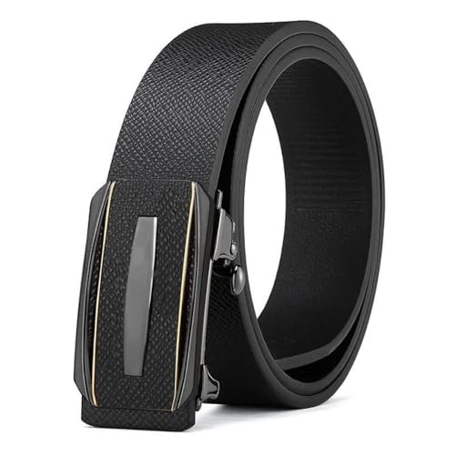 Waist Strap Luxury Design Vintage Man Automatic Buckle Belt Casual Waistband(black)