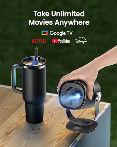 Dangbei Freedo Portable Projector 1080P, Google TV with Licensed Netflix mini Projector Support Powerbank for Outdoor Camping with Stand, Travel Box, 450 ISO Lumens, Dolby Audio, Wifi, Bluetooth - Image 5