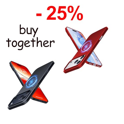Save More, Buy 2 Magnetic Cases (Black + Red) for 17 Pro Max
