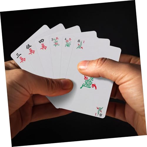 Mini Outdoor Mahjong wasserdichte Kunststoff Spielkarten Robuste Pokerkarten für Zuhause Bar Büro Praktisches Langlebiges Kartenspiel Zubehör für Freizeit und Freunde – Bild 4