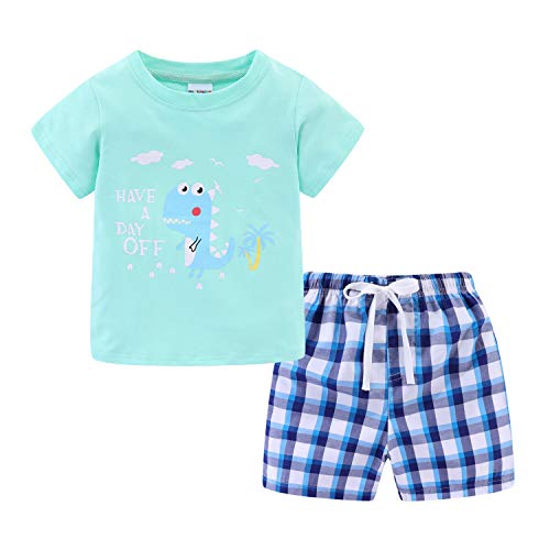 Image of LittleSpring Boys Summer 2piece Outfits Short Sleeve T-Shirt and Shorts Set