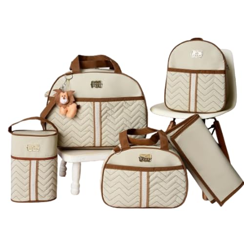 kit 5 Bolsas Mala Saída Maternidade (bege)