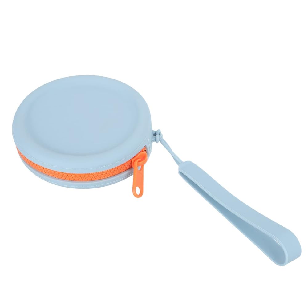 Silicone Small Round Coin Purses, Small Earphone Pouch with Wrist Strap, Portable Mini Coin Pouch Key Pouch Dog Treat Pouch, Data Cable Bag, Small Zipper Pouch for Lipsticks Earphones Key