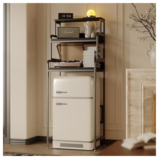 4-Tier Mini Fridge Stand with Organized Storage