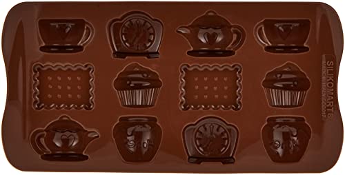 silikomart | SCG17 Silikonform für Pralinen TEATIME, Antihaft, 12 Pralinen, Teestube Thema, 1er Pack Form für Süßigkeiten, Easy Choc, 43… – Ansicht 2