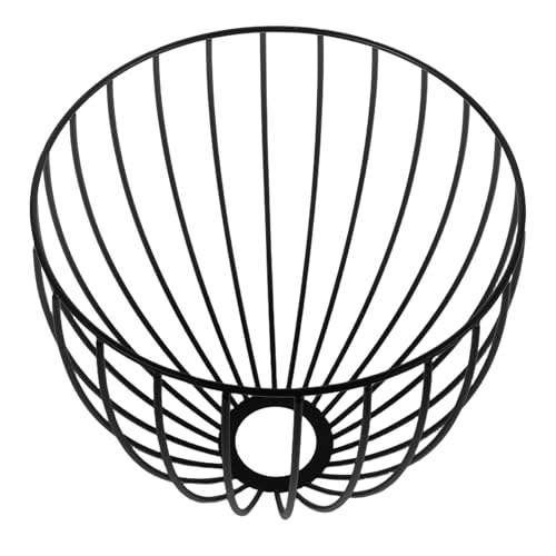 Homoyoyo Pantalla de Lámpara de Jaula de Metal Negro, Diámetro 20 Cm, Pantalla Colgante Vintage para Lámpara de Techo Industrial, Decoración Rústica para Hogar, Oficina y Café