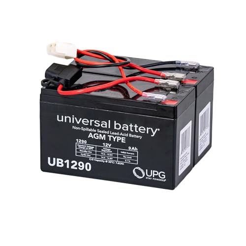AlveyTech 24 Volt Battery Pack for the Razor Dirt Quad Electric ATV (9 Ah, All Versions) - Replacement Set of 2 Premium Rechargeable AGM Batteries with Wiring Harness, Four-Wheeler 24V System Only