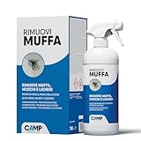 CAMP Rimuovi Muffa - Antimuffa per Muri Interni ed Esterni ad Azione Rapida, Spray Antimuffa Igienizzante Pronto all'Uso, Ideale per Rimuovere Muffe, Muschi e Funghi - Prodotti Pulizia Casa, 750 ml