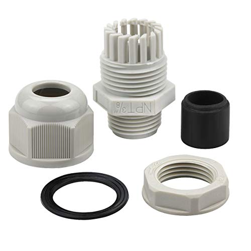 Image of XHF 50 Pcs 3 /8 inch IP68 Strain Relief Nylon Cord Grip Waterproof NPT Cable Glands Adjustable UL Listed and RoHS Compliant(Grey)