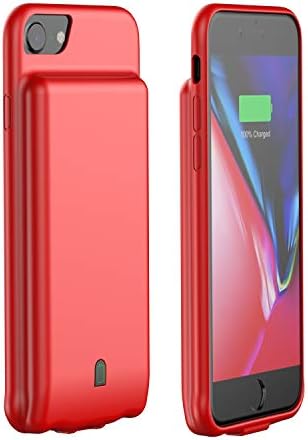 Battery Case for iPhone 6/6s/7/8, 4500mAh Extended Rechargeable Charging Case Portable Power Bank External Battery Pack Protective Charger Case for iPhone 6, 6s, 7, 8 (4.7in) (Red)