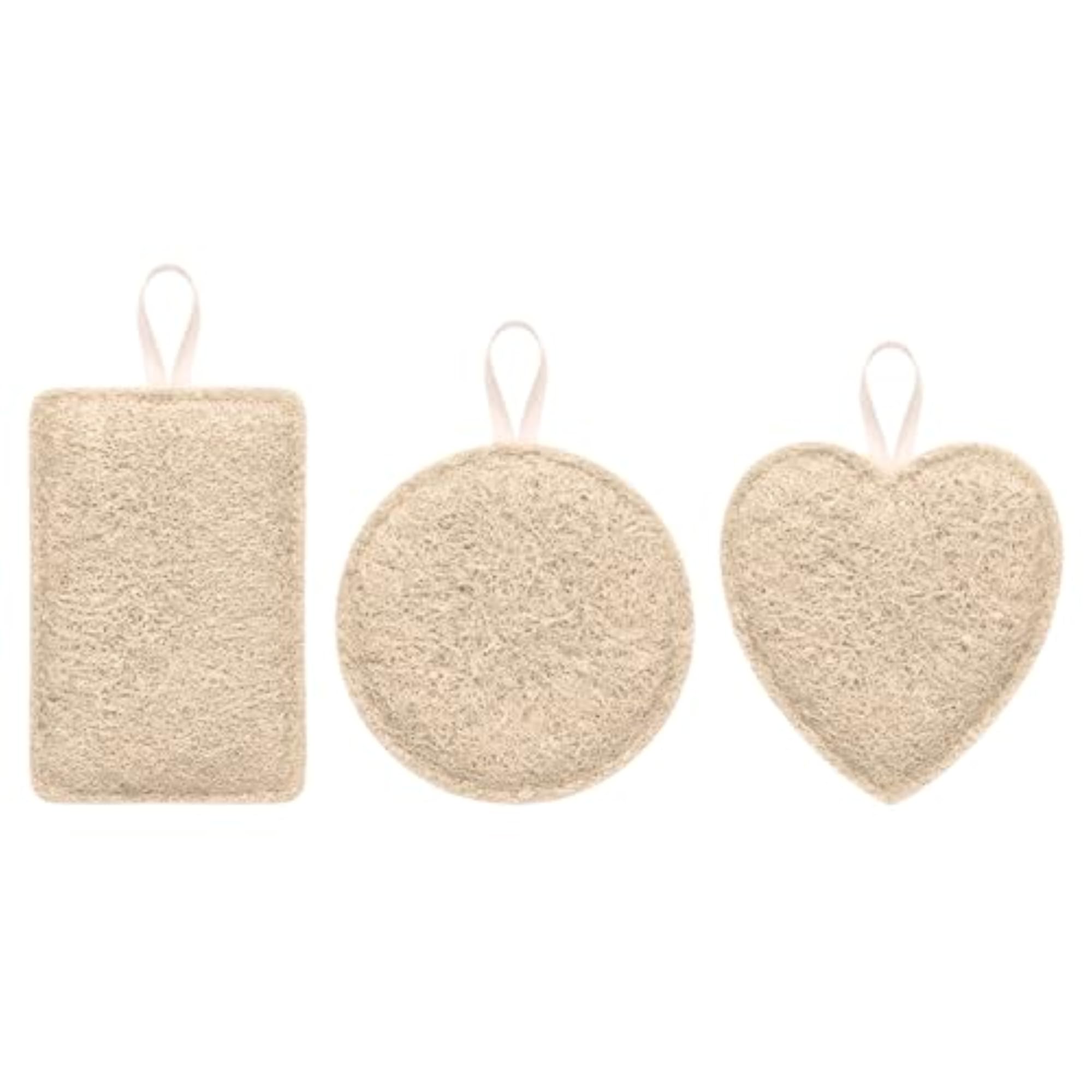 Natural Bath Loofah Sponge for Smooth & Healthy Skin, Pack of 3