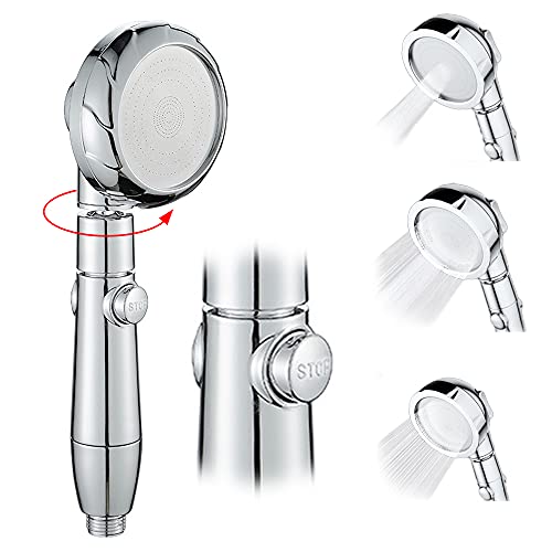 Tohoee Duschkopf Handbrause 3 Strahlarten mit Druckerhöhung Universal Wassersparend Handheld Duschbrause Brausekopf mit Absperrventil für Zuhause, Fitnessstudio, Erwachsene, Kinder, Haustiere Cover