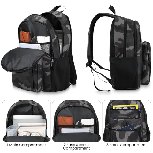 Image of ZUBOND Unisex Backpack for School, Lightweight Boys Girls Backpack Fits 15.6 Inch Notebook, Water Bottle Pocket - Ideal for Teens, College Students, Adults