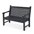 Psilvam Garden Bench, 2-Person Poly Lumber Patio Bench, All-Weather Outdoor Bench that Never Rot, Memorial Bench, Suit for Garden, Porch and Park (Black)