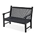 Psilvam Garden Bench, 2-Person Poly Lumber Patio Bench, All-Weather Outdoor Bench That Never Rot, Memorial Bench, Suit for Garden, Porch and Park (Black)