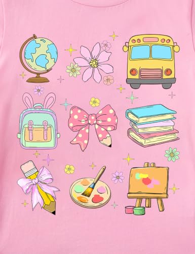 Image of Girls' School Days Short Sleeve Shirts Graphic T-Shirts Size 5-8