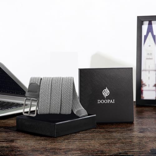 Image of DOOPAI Braided Stretch Belt for Men, Elastic Woven Belt, casual Fabric Golf Belt, 1 3 /8 inch for golf pants jeans, Gift Box