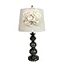 Elegant Designs LT3097-WHT Stacked Ball Lamp with Couture Linen Flower Shade, Aged Bronze by Elegant Designs