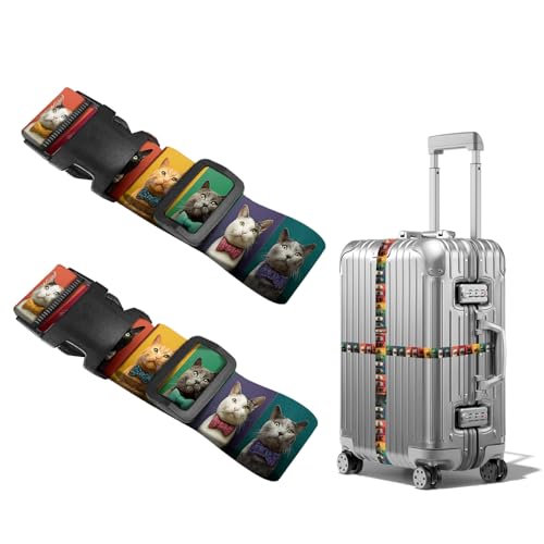 Image of Nuxovilar Luggage Straps Set for Suitcase 1.96x90.5in Polyester | Cargo Strap Travel Belt Security Buckle Band Business Travel Formal Trip Daily Use (Solid Black)