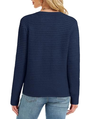 Hody Lovy Women's Knit Cardigan Sweaters Casual Long Sleeve Open Front Button Down Trendy Jackets Outerwear2