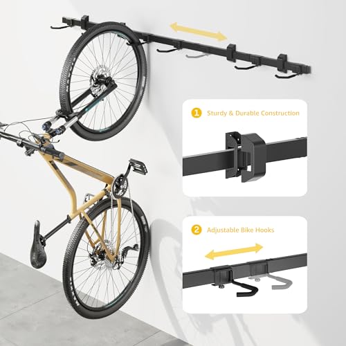 monTEK-Enhanced-Garage-Bike-Rack-Adjustable-6-Bike-Hangers-for-Garage-Equipped-with-785in-Extended-RailAccommodate-Various-Bicycle-SizesHeavy-Duty-Steel-Bike-Wall-MountMax-Capacity-330-lbs