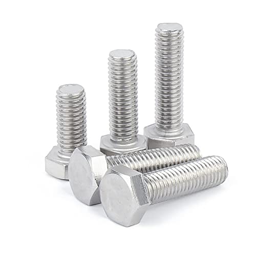 Image of 1 /2-13x1 inch Hex Head Screw Bolt, 304 Stainless Steel 18-8, Full Thread, Coarse Thread UNC, ASME B18.2.1, 5 Pcs-Pack