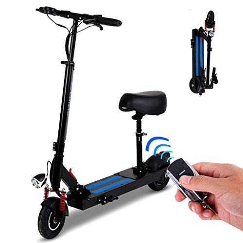 AMINSHAP Scooter Eléctrico Plegable, Dultos 150 Kg Carga Máxima con Asiento Rueda Trasera Motor Único Motor con Luz LED Y Pantalla HD, Fácil De Transportar Aluminio Liviano,C