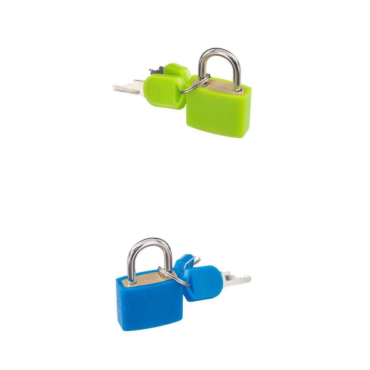 PUTHAK 2 Set Mini Brass Square Luggage Key Locks Outdoor Padlock, 4