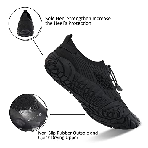 Image of MAYZERO Water Shoes Men Women Swim Surf Shoes Beach Pool Shoes Wide Toe Hiking Aqua Shoes Winter House Slippers