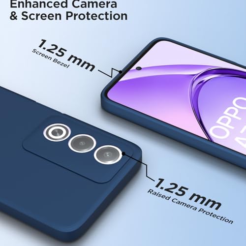 Image of Outlouders Back Cover for Oppo A3 Pro 5G | Camera Protection | Durable Soft Matte Silicone Bumper Case (Blue)