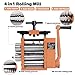 CTISMICE Rolling Mill, 4 in 1 Upgraded Light Duty Roller Machine with Hand Crank for Pressing Gold Silver Brass Copper Metal into Jewelry Sheet, Square, Half-Round and Round Wires in Various Sizes