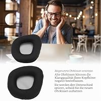 Ersatz-Ohrpolster für Corsair Void Wireless/Void Elite/Void USB/Void Pro USB Gaming-Headsets, Ohrpolster mit Schwarzem Netzstoff, Memory-Schaum (Yunseityv7wufbc4mh-12) – Ansicht 3