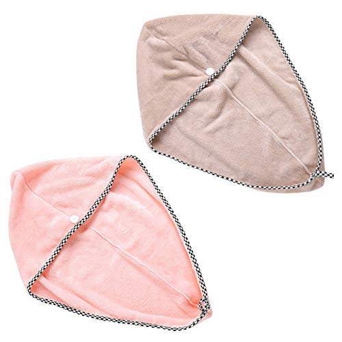 Uworth 2 PCS Absorbente Microfibra Toalla Pelo Largo Turbante Niña Secado Rapido