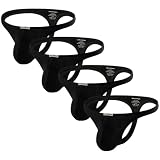 Summer Code Stringi G-String Para Hombre Talle Bajo Bikini Figi Ropa Wnętrze Transpirable Stringi Calzoncillos, 4 sztuki wielokolorowe A, XL