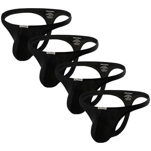 Summer Code Stringi G-String Para Hombre Talle Bajo Bikini Figi Ropa Wnętrze Transpirable Stringi Calzoncillos, 4 sztuki wielokolorowe A, XL