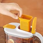 Fruit Infuser Water Pitcher | 3L/1.3Gal Fridge Door Water Jug with Handle, Plastic Pitcher with Flip Top Lid | Hot/Cold Beverage Maker for Iced Tea Lemonade Juice | High Heat Resistance (Grey)