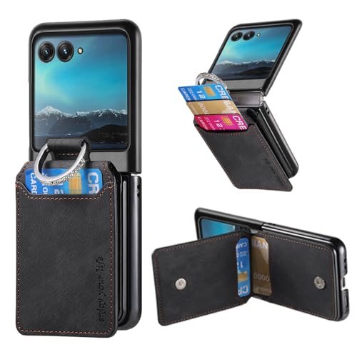 Motorola Razr 40 Ultra �P�[�X 6.9 �C���` ���g���[�� Razr 40 Ultra �X�}�z �J�o�[ RUIXH PU���U�[ ����~�� �����h�~ ���h�~ �ی�J�o�[ �����O�t�� �B���X�^���h�@�\ �J�[�h�X���b�g �}�O�l�b�g���� ���S