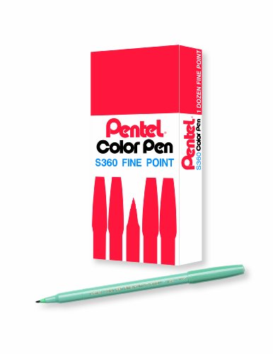 Image of Pentel Arts Color Pen, Grayish Green, Box of 12 (S360-132)