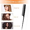 Sularpek Peigne, 3 Pcs Peigne Cheveux, Peigne Fin Cheveux, Peigne a Queue, Peigne en Fibre de Carbone, Peigne Queue Antistatique,Peigne de Cheveux Salon,Peigne à Queue de Rat Peigne Pilet Peigne Homme #5