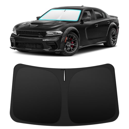 Image of INSAUTO Custom Fit Windshield Sun Shade for Dodge Charger 2011-2023 | Foldable Front Window Sunshade Car Accessories, UV & Heat Reflector, Keeps Interior Cool, Includes Storage Bag