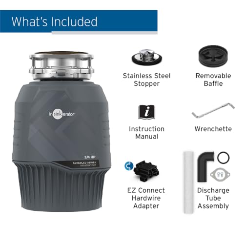InSinkErator EVOLUTION 0.75HP 3/4 HP, Advanced Series EZ Connect Continuous Feed Food Waste Garbage Disposal, Gray - image 8
